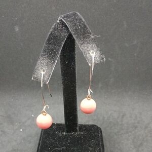 Pink Beaded Dangle Earrings Jewelry